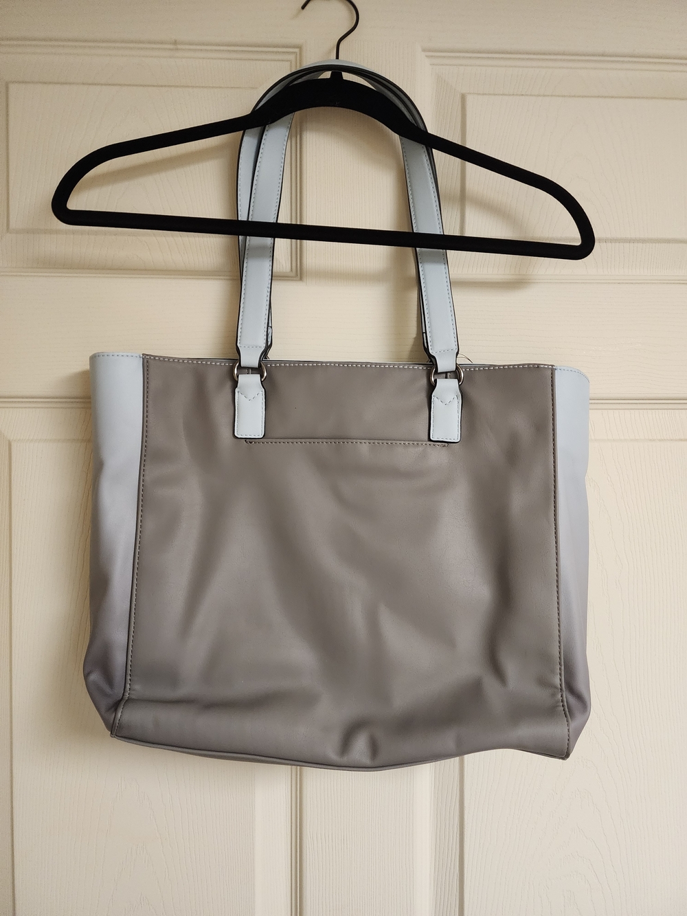 Simply Vera Vera Wang Light Gray And Blue Tote with Dual Handles - Picture 2 of 4